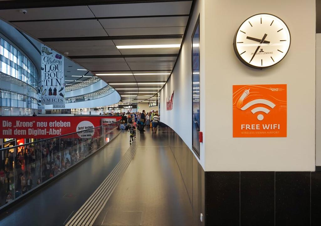 SPECIALTY ADVERTISING Clock Branding In the departure area of Terminal 3 as well as the central baggage claim area, all airport clocks may be booked for exclusive branding Their special position