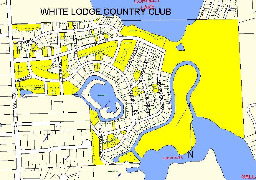 White Lodge Site and Properties as Subdivided and Incorporated Yellow area is