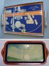 Lot # 198 - Lot of 2 Trays: - Rectangular metal serving tray with a mirrorred background.
