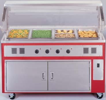 Hot Food Unit R4-HF Operator s side shown with optional RBPG protector guard and open under storage with hinged doors JOB ITEM # QTY # MODEL NUMBER R2-HF R3-HF R4-HF R5-HF R6-HF FEATURING WORKS IN A