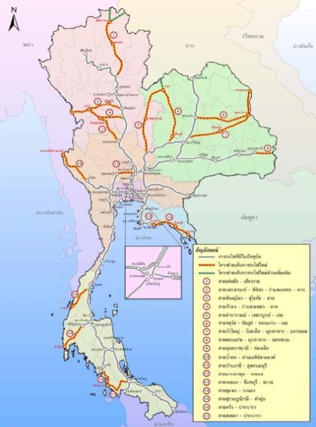 Key Projects: Railways Improvements Double Track Master Plan Denchai- Chaengrai New Route 2 5 loburi Nakornsawan (118 km.) Nakornpathom Hua Hin (165 km.) 6 Prachubkirikan Chumporn (167 km.