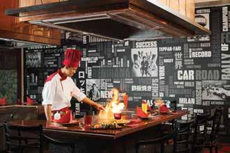 Talented chefs create sumptuous Teppanyaki dishes with dazzling theatrical cooking displays, promising unforgettable eatertainment at every table.