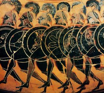 Hoplites carried a shield, sword, and spear.