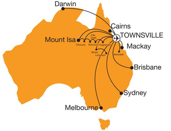 Figure 11: Commercial Flight Routes Ex Townsville Airport Draft Regional Roadmap 2013 16 Appendix Source: Queensland Airports Limited.