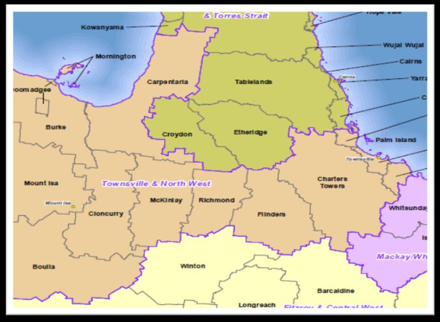ANNEXURE ONE REGIONAL PROFILE Regional Roadmap 2015-18 - Appendix 1.1 SUMMARY OUR REGION The Townsville and North West Queensland Region is a large area encompassing 449,190.