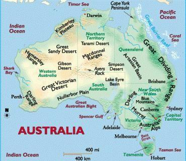Major Geographical Features Great Dividing Range *this