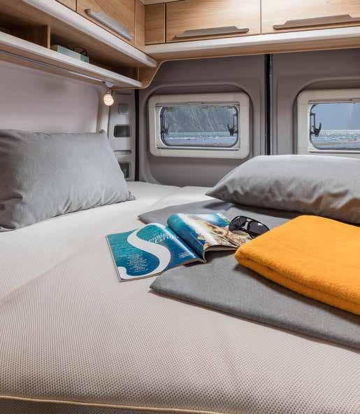 BOXSTAR 540 SLEEPING SOFT AS A FEATHER IN THE LAND OF DREAMS In the KNAUS BOXSTAR 540 you will wake up rested and relaxed.
