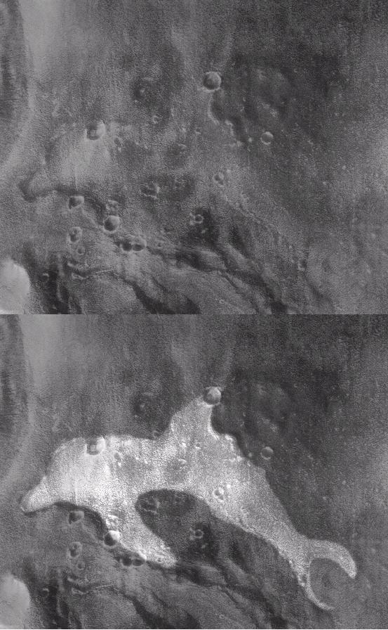 Slika 9: Masivne kamene skulpture na povrsini Marsa koje nedvojbeno predstavljaju delfine. Astronauti govore (27) 23.09.1999. Houston Jutro sam se probudio sa ABC vijestima.