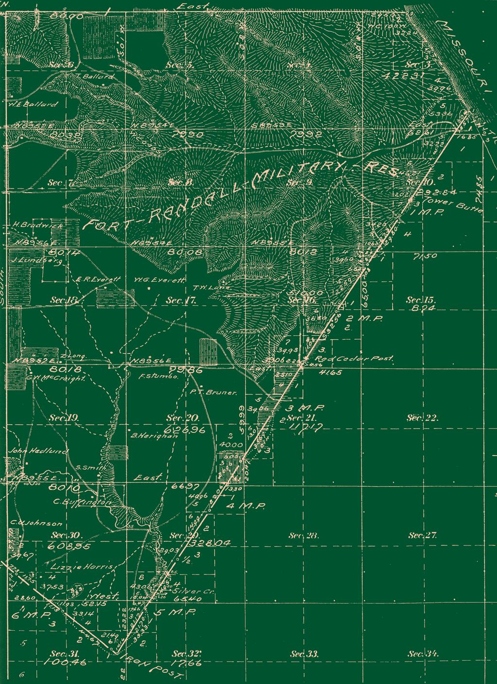 GLO Map: The Fort Randall Military Reservation was closed in 1892, which made it open for settlement. When U.S.