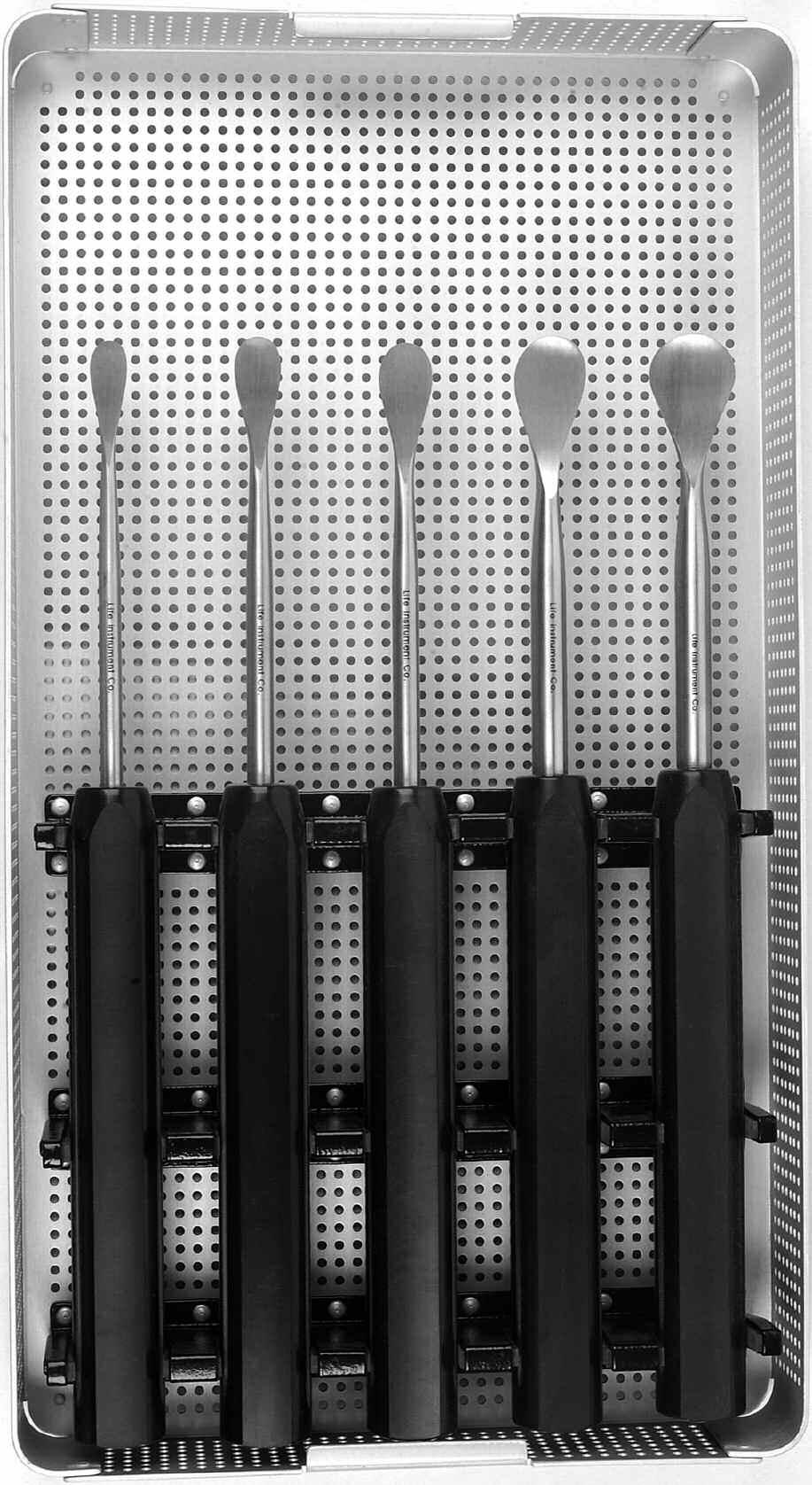 LONG HANDLE COBB ELEVATOR SET LONG HANDLE COBB ELEVATOR SET Includes 5 Long Handle Cobb Elevators and Sterilizable Storage Tray