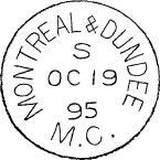 Montreal & Champlain Junction Railway The second cancellation used on the line is known used from April 21, 1893 until June 6, 1903, with either an N or S direction indicium. Q-76 MONTREAL & DUNDEE M.