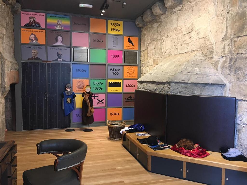 The main reception area also contains a gift shop and to the right hand side is a stone archway leading to an orientation gallery, children s interactive space and gathering space.