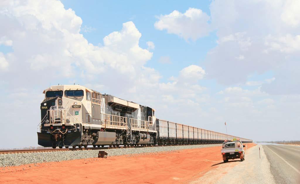 BITRE Statistical Report Operations Figure 53 Roy Hill train near Port Hedland Note: 102 The image above shows a loaded single rake Roy Hill train approaching the company s Port Rail Loop at Port