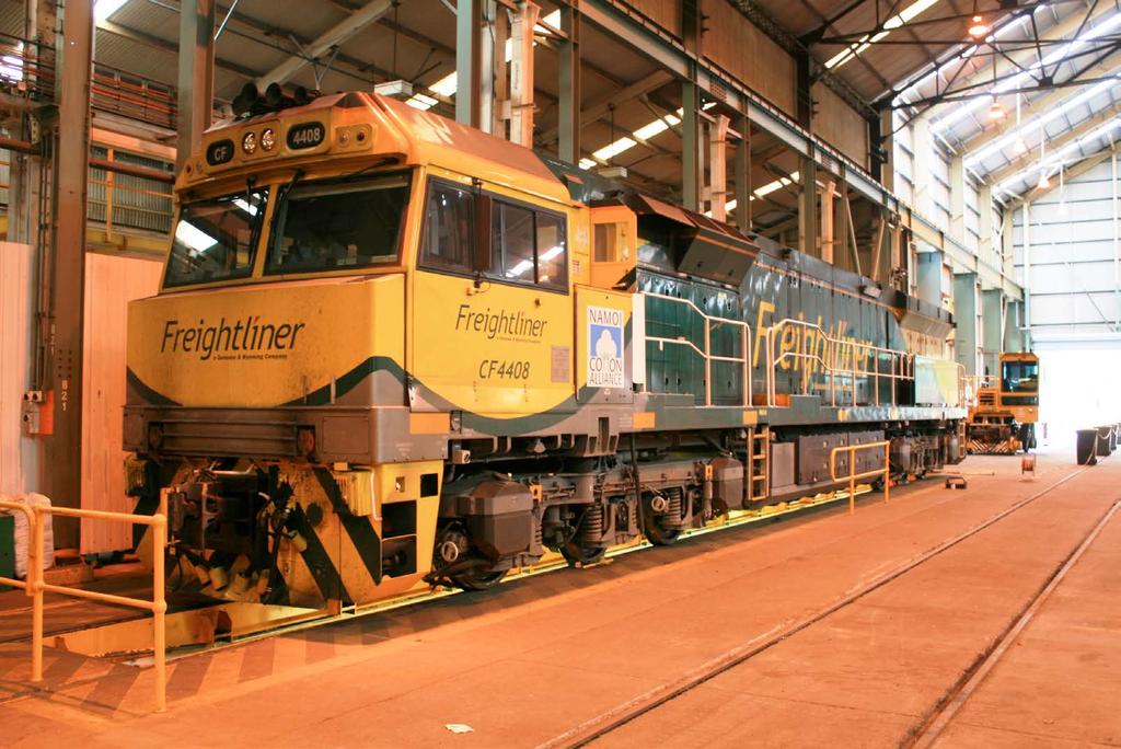 BITRE Statistical Report Figure 62 C44ACi Class locomotive maintenance Note: The image above shows a Freightliner CF