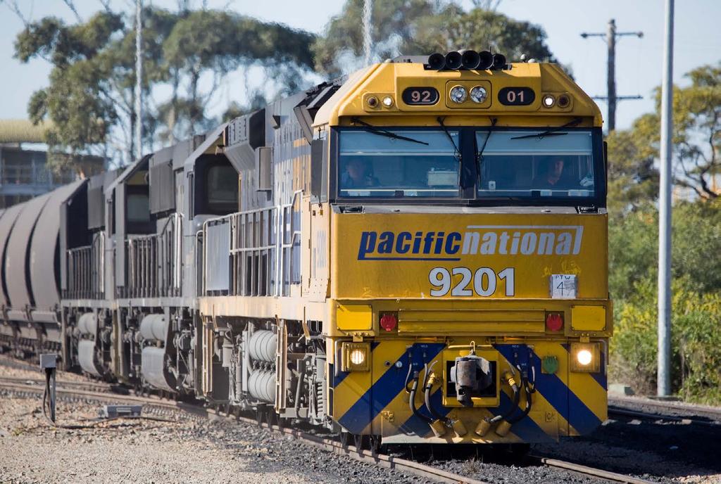 Chapter 2 Rail traffic Figure 12 Pacific National Hunter Valley Coal Train Note: The image above shows a Pacific National Hunter Valley coal train. Source: Photo courtesy of Pacific National.