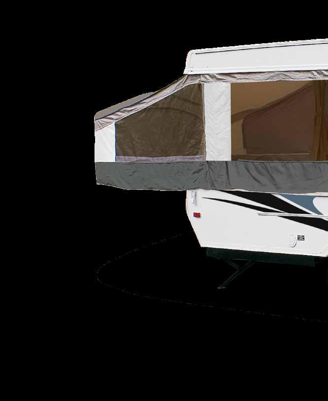 PALOMINO // Construction Feaures 1. One-piece fiberglass roof with Dometic A&E awning standard on all models. Roof comes standard with Air Conditioning ready framing.