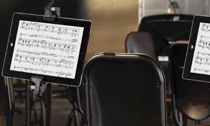 UNIVERSAL TABLET STAND Use almost any tablet as your music stand, with or without a case.