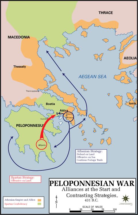 Greece during the Peloponnesian War: Phase 3 Sparta, receiving support from Persia, supported rebellions in Athens'