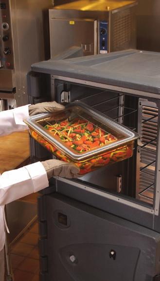 Electric Pan Carriers a a. UPCH400 Holds four 4" (10 cm) deep full size food pans. Available with built in casters. Stackable with UPC/UPCH400.