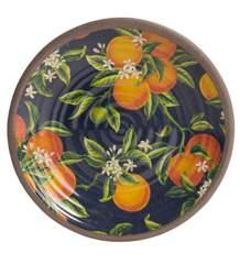 5cm 73755 12 WAY Melamine Side Plate in Navy with terracotta
