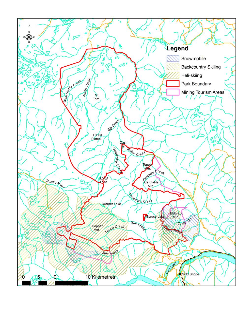 Figure 7: Winter Recreation Areas South Chilcotin