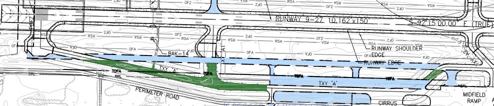 6.3 TAXIWAYS As identified in the facility requirements chapter, the following taxiways have certain operational constraints or contain non-standard geometry which requires planning resolution: