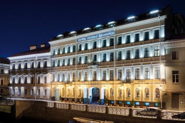 Kempinski Hotel Moika 22 5* Address: 22 Moyka River embankment, St Petersburg Number of rooms/floors: 200/9 Distances: Pulkovo airport - 24 km; Nevsky Prospekt metro station - 0.