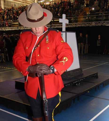 RCMP members attended Remembrance Day Ceremonies at MacDonald Island as well at the Royal Canadian Legion Fort McMurray Branch #165 by the Cenotaph which drew a crowd of about 200.