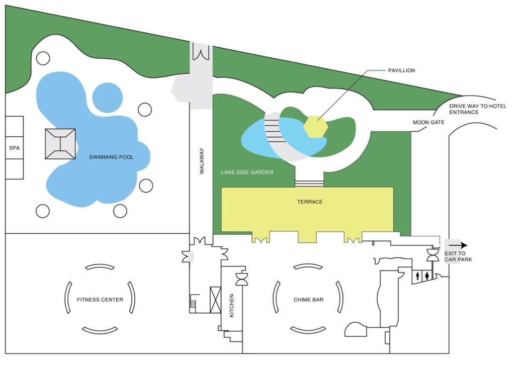 *Map of Level 1 Hotel Services Swimming Pool Outdoor Spa Level 1 Fitness Center Level 1 Shop Level 2 Dining Song