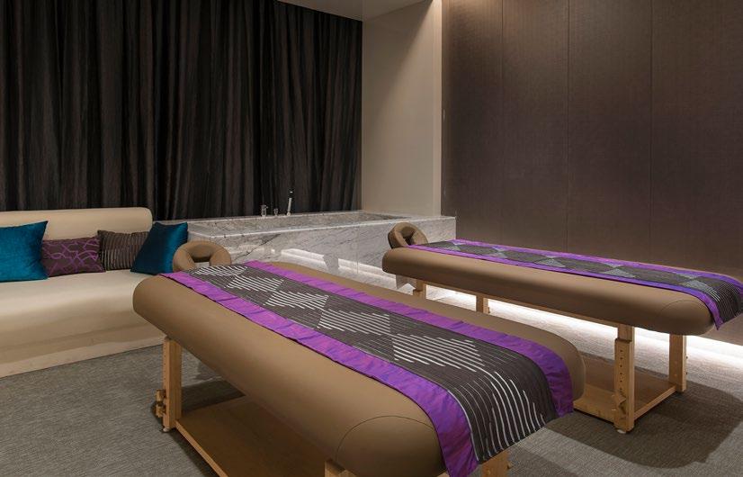 The spa blends contemporary Thai-style interiors with the region s traditional therapeutic ingredients and practices to create a sumptuous South East Asian spa experience.