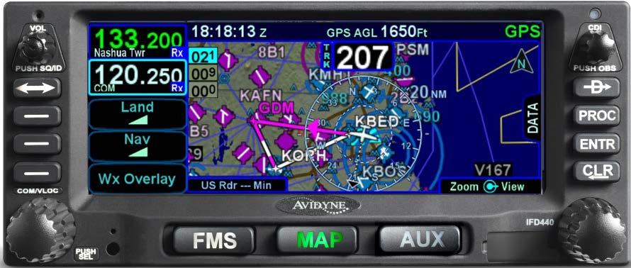 Figure 2. Avidyne IFD440 700-00179-XXX Integrated Flight Display (IFD).
