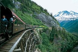 Train from Skagway to Whitehorse/Train Bus combination via Fraser Departure: 12:30 p.m. (Check in: 12:15 p.m.) Arrival: 05:15 p.m. Travel 27.
