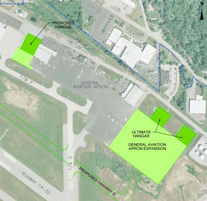 For purposes of this Master Plan, additional area was identified for future apron and facility development given that the air cargo industry could change, thus placing new demand at the Airport in