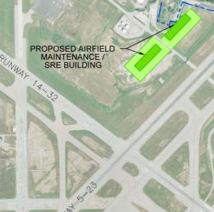 during the 20 year forecast period The proposed support facility development is summarized below Airport Rescue and Fire Fighting Facility The existing ARFF facility is located on the western portion