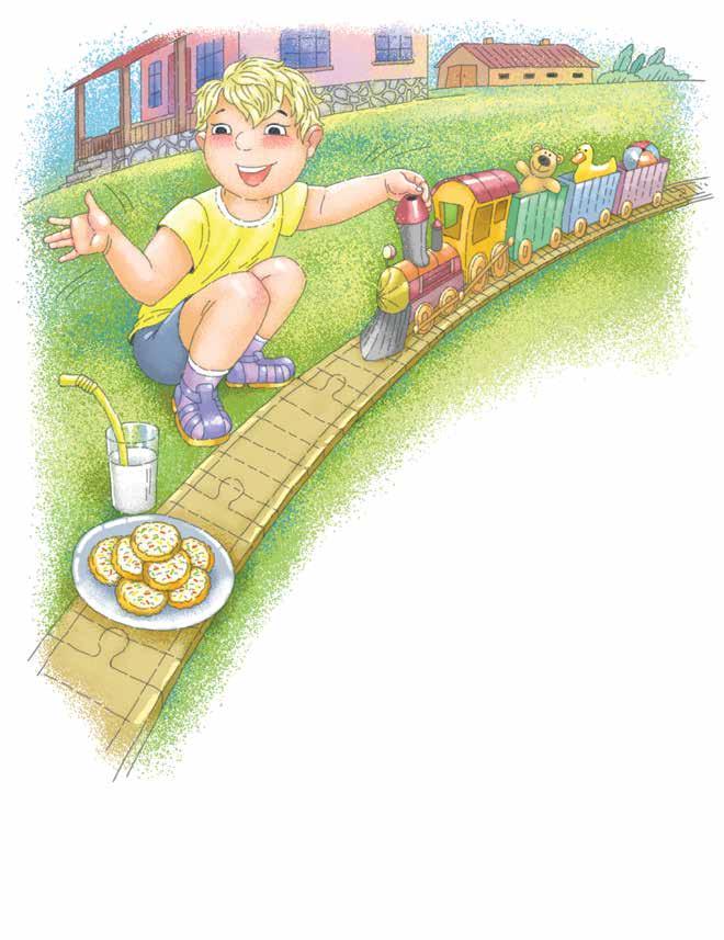 One day, Adam chugchug-chugged a toy train up to his afternoon treat. Oh no! he exclaimed. The train can t go!