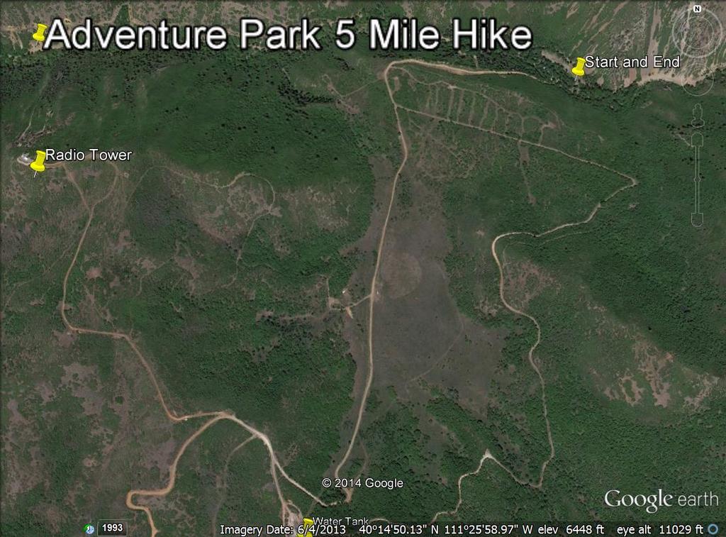 5 Miler Hike - Map From the Second Class Requirements, 3b. Using a compass and a map together, take a five-mile hike (or 10 miles by bike) approved by your adult leader and your parent or guardian.
