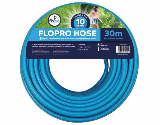 Flopro Hoses 70300001 FLOPRO HOSE 15M 3 layer, reinforced hose, for enhanced performance Flexible V resistant Algae resistant Pressure: up to bar Temperature range: -10/+50 C Pack qty: 1 RRP: 10.
