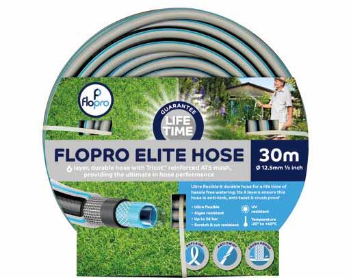 99 70300024 FLOPRO ELITE HOSE 30M 6 layer durable hose with Tricot reinforced ATS TM mesh, providing the ultimate in hose performance V resistant Algae resistant Pressure: up to 36 bar Temperature