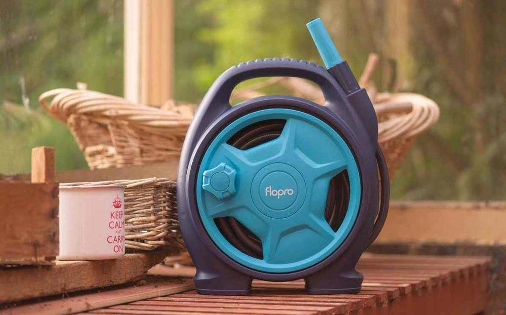 Flopro Reels READY TO SE READY TO SE 703005 FLOPRO MINI HOSE REEL 10M Easily portable hose reel complete with all This set includes: Reel, 10m long 8mm diameter