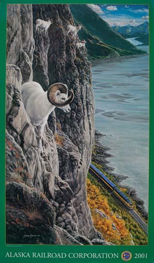 He likes 2001 to feature wildlife and this one shows Dahl sheep perched