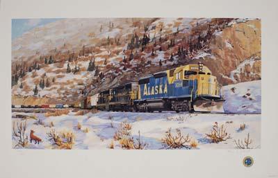 Print: 28 X 22 ½ Poster: 23 ¾ X 18 ¼ Winter Freight Tom Stewart painted the 1997 poster in a realistic style.