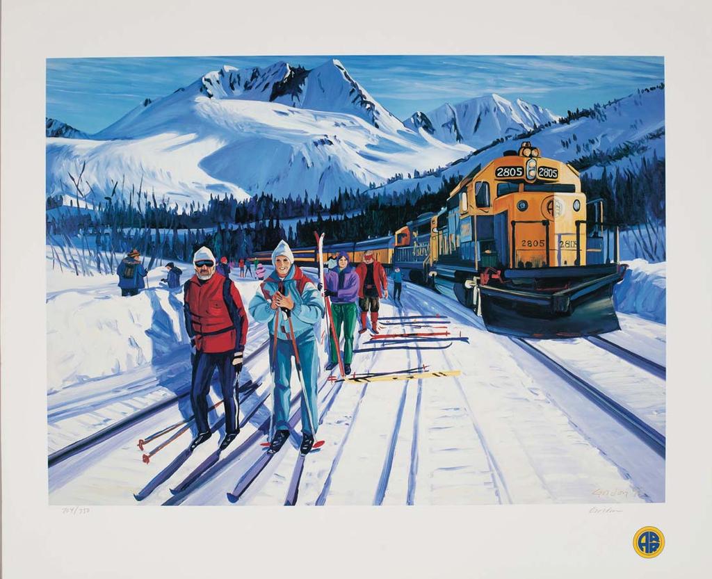 Print: 32 X 22 Ski Train Poster: 23 ¾ X 18 ¼ The Nordic Ski Club Ski Train to Grandview