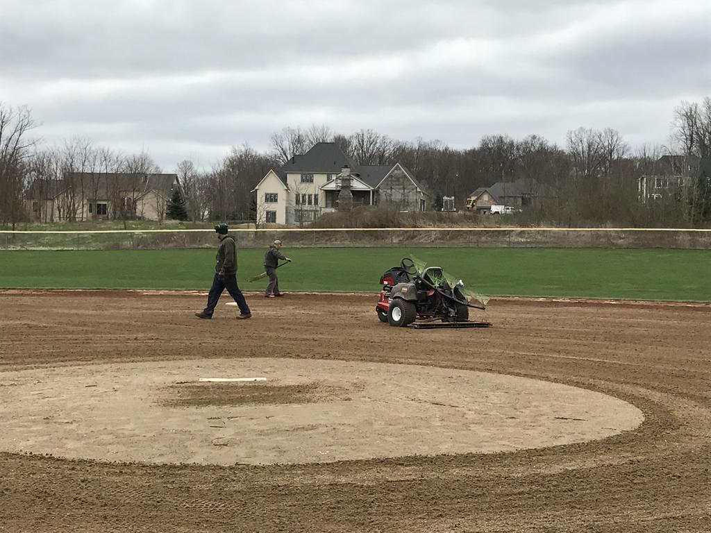 Park personnel spent on average 640 hours, preparing the fields over an eight month period. The fields were at a 85% playability with 45 days of rain through the baseball season.