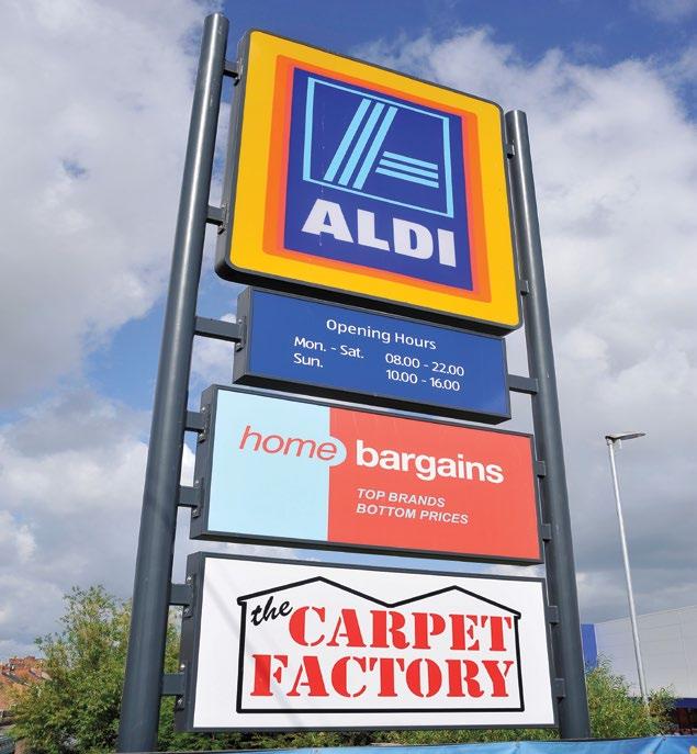 The property now creates effectively three units, the supermarket occupied by ALDI and 2 other retail warehouse units occupied by Home Bargains and