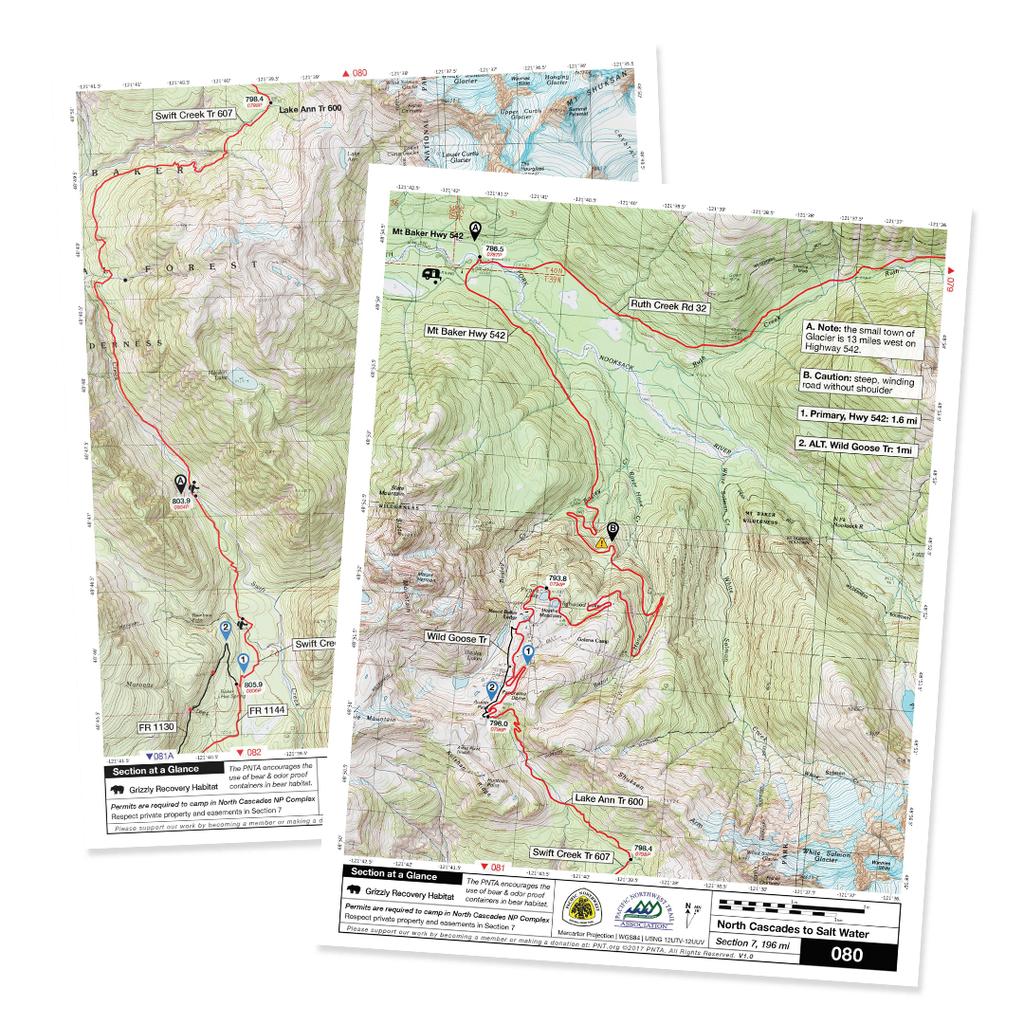 Trail Information New Maps in Multiple Formats In 2017, the Pacific Northwest Trail Association developed an entirely new mapset for the PNNST.