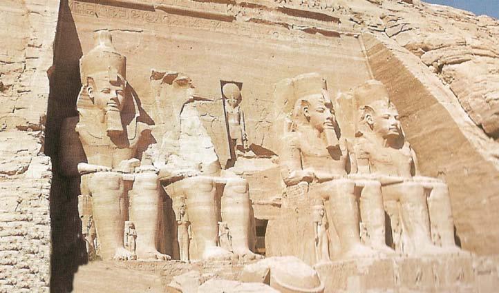 colossal seated figures of Ramesses II, called also Ramesses the Great 29 Great Temple Facade - Abu Simbel From as early as Old Kingdom times and even before, great stone images of kings were carved