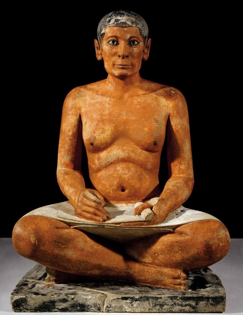 ABOVE Seated scribe, from Saqqara, Egypt, Fourth Dynasty, ca.