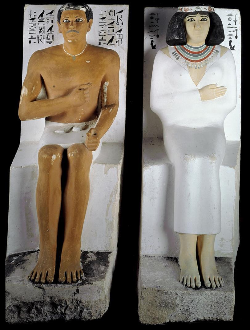 . RIGHT Seated statues of Rahotep and Nofret, Maidum, Egypt, Fourth