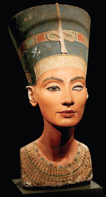 Figure 3-31 THUTMOSE, bust of Nefertiti, from Amarna, Egypt, 18th Dynasty, ca.