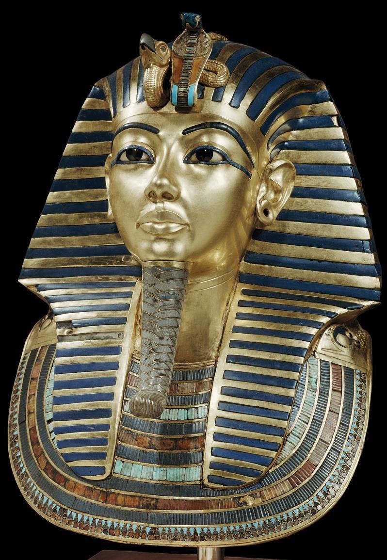 Figure 3-35 Death mask of Tutankhamen, from the innermost coffin in his tomb at Thebes, Egypt, 18th